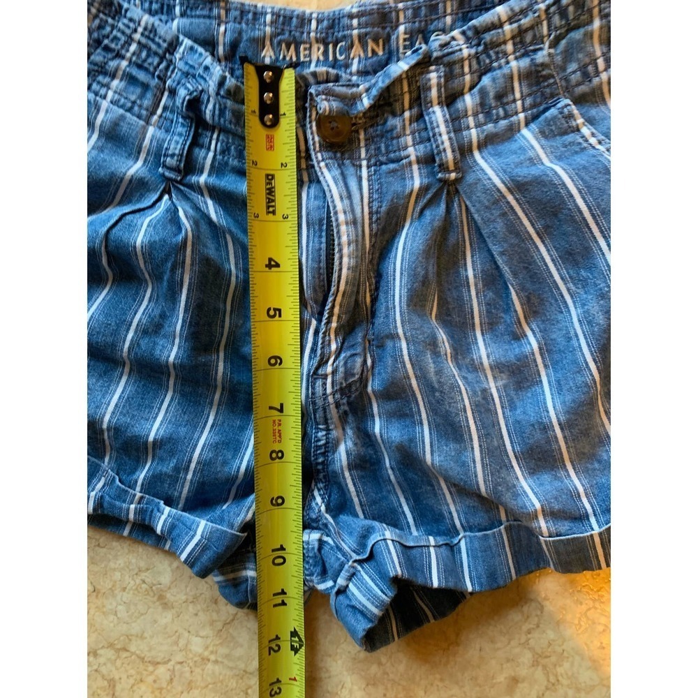 American Eagle Striped Paperbag shorts SIZE US 0 - Picture 6 of 7